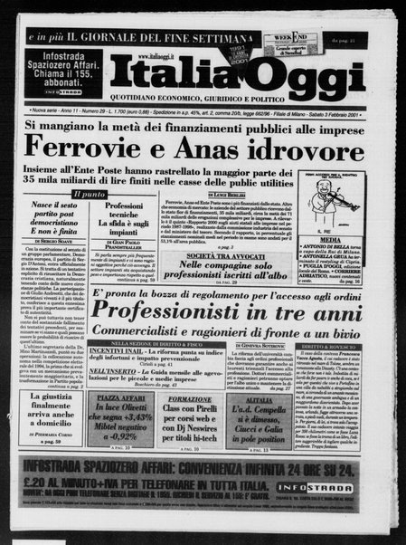 Italia oggi : quotidiano di economia finanza e politica